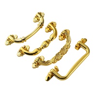 Poignées plates en plastique dorées de style antique, de haute qualité et durables, pour armoires à chaussures, trousses de maquillage, boîtes cadeaux et tiroirs de cuisine