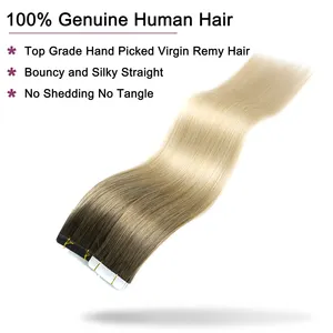 Tape In Remy Haar verlängerungen menschliches Haar Russisches Pu Tape In Haar verlängerungen
