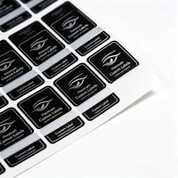 Étiquettes autocollantes imprimées étanches en PET noir avec feuille d'argent pour pots de crème contour des yeux Haoxuan OEM, pour emballages cosmétiques