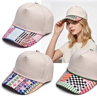 Cappellini da Baseball a 5 Pannelli Bicolore 100% Cotone, Cappelli Sportivi Personalizzabili con Logo Ricamato 3D per Uomo
