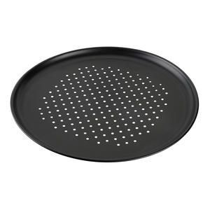 Molde de Pizza perforado de línea metálica negra de grado comercial Material PP cuadrado de Ø 36 cm que incluye soporte de pala para restaurantes - Product Image 1