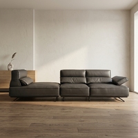 Canapé en cuir véritable italien de luxe en forme de L KMJ, meubles de salon, canapé moderne minimaliste