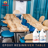 CNMI HL521 Kit de résine époxy Pour coulée profonde, liquide cristallin de qualité alimentaire, résine époxy transparente sûre, bord vivant, Tables de rivière