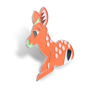 Office School Graduation Gift Deer Design Soft Enamel Orange Color Pin Badge - Product Image 4