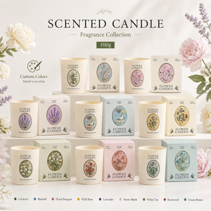 Ensemble cadeau de bougies parfumées en pot en céramique de 100 g, 5 senteurs, parfum <span class=keywords><strong>d</strong></span>'ambiance pour la maison, mèche en coton relaxante, OEM - Product Image 5