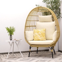 Chaise ronde de balançoire de meubles de jardin tissés en rotin simple de canapé en forme d'oeuf de loisirs de jardin extérieur