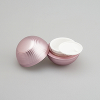 Pot à crème sphérique transparent de 50 ml avec surface filetée spirale mate ou brillante