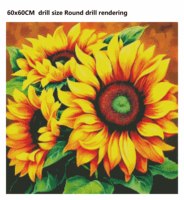 Kit de peinture diamant 5D DIY LS, taille 60x60CM, motif Tournesol, avec diamants en résine ronds et carrés, effet fée AB, sur toile