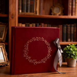 Album di lusso con stampa personalizzata elegante cabina fotografica in velluto libri ospiti segno <span class=keywords><strong>libro</strong></span> degli ospiti matrimonio <span class=keywords><strong>libro</strong></span> degli ospiti con nastro e scatola - Product Image 1