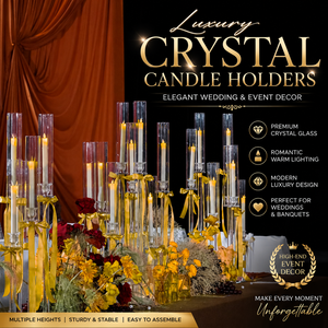 Tempat Lilin Kristal Perak Mewah untuk Dekorasi Meja Pernikahan, Dudukan Lilin Tinggi Elegan, Hiasan Natal Modern - Product Image 1