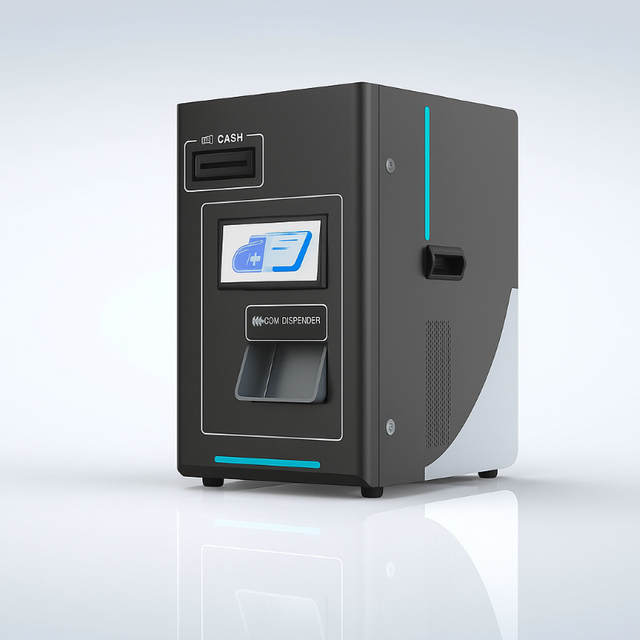 Counter Top Cash Handling POS Payment Machine with Cash Recycler (1000 Deposit) Coin Recycler (1200 Coins) Windows/Android OS