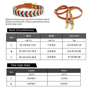 Conjunto de <span class=keywords><strong>collar</strong></span> y correa de perro de lujo, Correa manos libres, a mano de cuerda trenzada PVC, Correa multifunción para mascotas con juego de <span class=keywords><strong>collar</strong></span> - Product Image 4