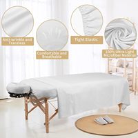Ensemble de 4 feuilles de table de massage en microfibre de qualité supérieure ensemble de 3 pièces avec housse de table ajustée blanche housse de repose-visage et taie d'oreiller