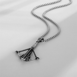 Fine Jewelry Hip Hop Stainless Steel <b>Bow</b> and Arrow Charm Pendant with Link Chain for Men-Wedding & Anniversary - Product Image 5