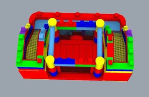 Château gonflable avec double toboggan, structure de jeu combinée pour enfants, château gonflable de qualité commerciale - Product Image 6