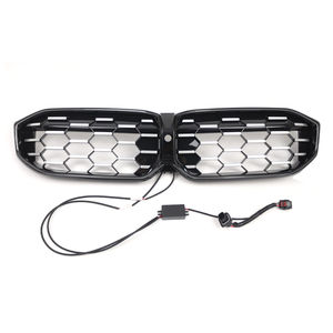 Mise à niveau de la lumière lumineuse Glowing Glossy Black Frame <span class=keywords><strong>Chrome</strong></span> Diamond Grills Grill pour <span class=keywords><strong>BMW</strong></span> 2023-2024 Série 3 G20 G21 51719632871 - Product Image 2