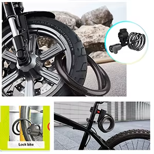 インテリジェント電子ポータブル防水スマートケーブルバイクロック指紋セキュリティロック - Product Image 5