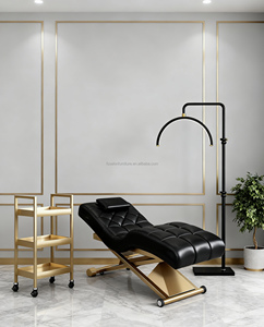 Lit électrique de luxe incurvé pour extensions de cils, ensemble de mobilier de salon de beauté, lit de broderie de cils cosmétique - Product Image 3