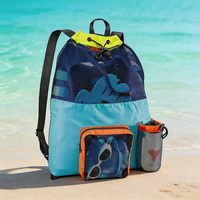 Mochila de malla impermeable deportiva informal personalizada de fábrica, modelo superventas, mochila de viaje grande con cordón y logotipo personalizado