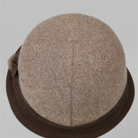 Nuevo y Elegante Sombrero Cloche de Moda Otoño-Invierno para Mujer Mayor, Mezcla de Lana, Ajustable, Cálido, Informal, con Flores