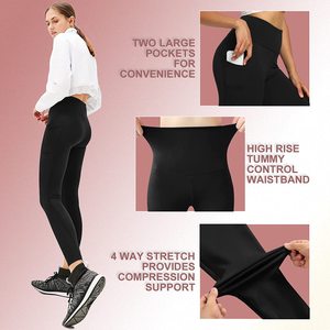 Leggings Térmicos <span class=keywords><strong>para</strong></span> <span class=keywords><strong>Mujer</strong></span>, Forrados <span class=keywords><strong>de</strong></span> Felpa, Cintura Alta, <span class=keywords><strong>Pantalones</strong></span> <span class=keywords><strong>de</strong></span> Yoga <span class=keywords><strong>para</strong></span> Invierno, con Bolsillos - Product Image 4