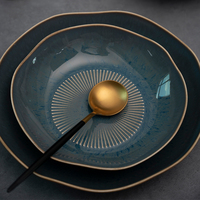 Pour porcelaine japonaise assiettes de vaisselle écologiques Design moderne haute température cuisson hôtel utiliser couleur émaillée