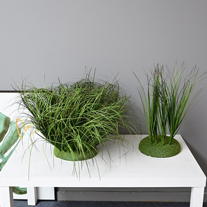 Tapis d'herbe artificielle, fausse herbe <span class=keywords><strong>en</strong></span> touffes, plante <span class=keywords><strong>en</strong></span> <span class=keywords><strong>pot</strong></span>, herbe de jardin, herbe de canne à feuilles fines, plante décorative - Product Image 3
