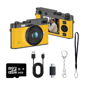 Cámara Digital DC32 con Acabado de Cuero Retro, Pantalla Dual, Luz LED de Visualización, Función de Grabación, Video Full HD, Zoom Óptico - Product Image 1