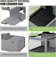 Grand habitat de tortue en bois-support de lampe réglable, enceinte de tortue intérieure/extérieure, table de terrarium de reptile à jambes détachables