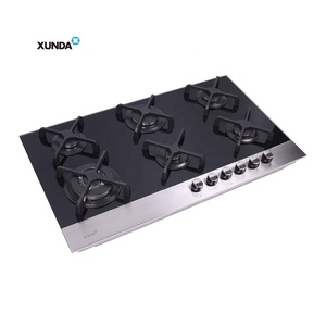 Xunda Vente Chaude Prix Raisonnable Cuisinière À Gaz Cuisinière Intégrée En Verre Top 6 Brûleurs Cuisinière À Gaz Plaques De Cuisson - Product Image 3