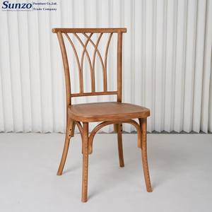 Chaise moderne en PP couleur bois naturel pour événements de mariage, vente en gros à bas prix, chaise empilable en plastique Willow - Product Image 1