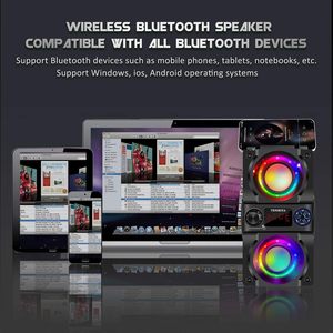 Altavoz Bluetooth Tenmiya de 40 W, Portátil, Inalámbrico, con Doble Subwoofer, Luces de Colores, Radio FM, Reproductor de MP3 - Product Image 5