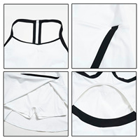 Robe de tennis respirante pour femme avec logo personnalisé, dos évidé, sans manches, coupe ajustée, séchage rapide, avec poche