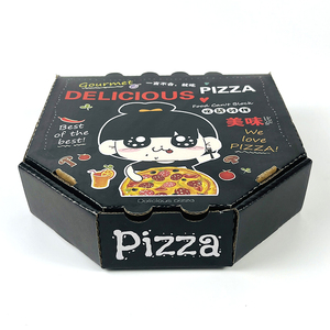 Hộp Gói Giấy <span class=keywords><strong>Pizza</strong></span> Màu Đen Phong Cách Mới Hộp Các Tông Nhà Hàng Đóng Gói Giấy Tái Chế Thức Ăn Nhanh Có Nắp Đậy - Product Image 2
