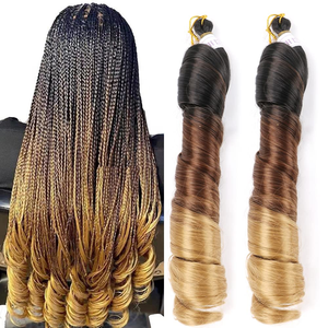 Cabello Rizado Francés para <span class=keywords><strong>Trenzas</strong></span>, Cabello Suelto Ondulado para Trenzar, Extensiones de Cabello Sintético con Rizos Espirales Españoles para Crochet - Product Image 1
