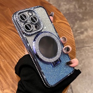 Coque de téléphone en poudre scintillante diamant de luxe avec miroir de maquillage magnétique pour <span class=keywords><strong>iPhone</strong></span> 11 12 <span class=keywords><strong>13</strong></span> 14 15 Plus coque de téléphone en TPU - Product Image 6