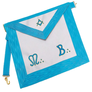 Accessoires de regalia maçonniques du fabricant : tablier avec étui pour ceinture et gant, logo brodé, badges - Product Image 5