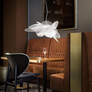 <span class=keywords><strong>Lampadario</strong></span> Italiano <span class=keywords><strong>Slamp</strong></span> per Hotel, Lungo LED in Ferro+PVC Bianco+Oro, Moderno Creativo a Forma di Fiore per Ristorante, Camera da Letto, Studio, Soggiorno - Product Image 4