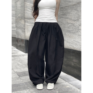 Pantalon décontracté pour femme, coupe large, style streetwear, avec dentelle perlée, taille élastique amincissante, motif fleur de printemps, à prix avantageux - Product Image 2