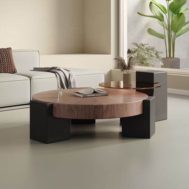 Mesa de centro redonda Mesa auxiliar en forma de L