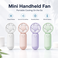 Ventilateur portable mini sans pales avec batterie rechargeable 500 mAh, chargement rapide USB/Type-C, pliable et léger pour utilisation en extérieur et en camping-car