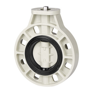 Vanne papillon électrique à plateforme haute, à axe carré, pour conduites d'eau, type à pince, sans tête, avec support - Product Image 1