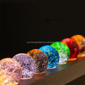 Bola de cristal 3D con alimentación USB, luz nocturna con Base de madera LED de color cálido, <span class=keywords><strong>planetas</strong></span>, lámparas de bola 3D, astronomía, espacio, regalos de cumpleaños - Product Image 1