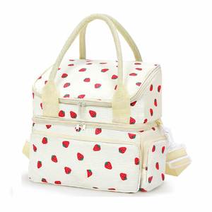 Bolsa de Almuerzo con Diseño de Fresa para Niñas, Elegante y Linda, de Doble Capa y Gran Capacidad, para Bebidas y Frutas - Product Image 1