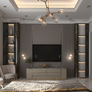 Parete Tv da 85 ''Nordic moderno vetrina mobili da soggiorno con retroilluminazione - Product Image 5