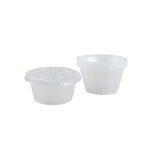 Gobelets à soufflé en plastique transparent/noir avec couvercles, contenants à sauce de 0,75 oz - Product Image 2