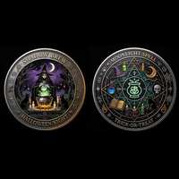 10 styles de pièces commémoratives d'Halloween en alliage de zinc, pièces de défi gothiques avec motifs Crâne, Citrouille, Sorcière, objets de collection, souvenirs et cadeaux