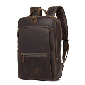 Retro Men's <b>Backpack</b> Coffee Brown Large Capacity Laptop <b>Compartment</b> Leisure Travel - Product Image 3