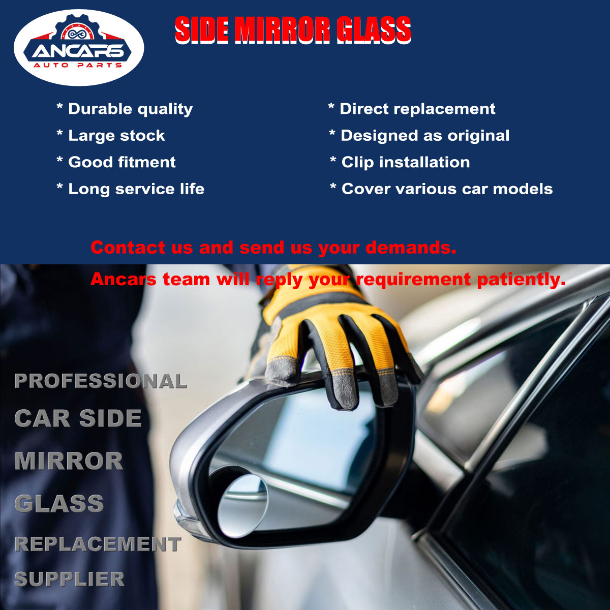 Akozon Side Mirror Indicator Lens, Clear Lens Door Mirror Light