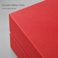 Boîte cadeau rigide pliable rouge imperméable avec doublure en éponge, couvercle à charnière, surface mate, taille standard, pliable à plat, pour promotions de vente au détail